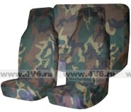 Чехлы грязезащитные "Tplus" на переднее + задние сидения с мешком, оксфорд 210, нато/зеленый камуфляж 3 шт.