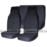 Чехлы грязезащитные "Tplus" на переднее + задние сидения с мешком, оксфорд 210, черный 3 шт.