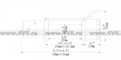 Лебёдка электрическая 12V Runva 9500 lbs 4350 кг (синтетический трос), EWX9500SR