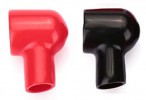 Колпачки защитные для контактов 20/12 мм красный/черный, силиконовые 2 шт.