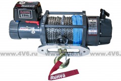 Лебёдка электрическая 12V Runva 20000 lbs синтетический трос (влагозащищенная), EWB20000USR