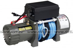 Лебёдка электрическая 12V CM Winch 9000S с синтетическим тросом (короткий барабан), CM9000SD