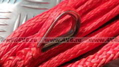 Трос синтетический Dyneema 6 мм / 3800 кг (15 м, комплект), красный
