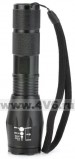 Диодный ручной фонарик с 5 режимами работы с фокусировкой, 8000 LM, Cree T6, 3xAAA/1x18650