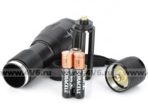 Диодный ручной фонарик с 5 режимами работы с фокусировкой, 8000 LM, Cree T6, 3xAAA/1x18650