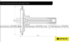 Усиленный бортовой вал редукторного моста УАЗ ТУРИЗМ (усиленный 50%) без подкачки