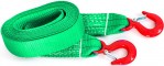 Трос буксировочный "Tplus" (ленточный) 6/9т 4,5м крюк-крюк, зеленый